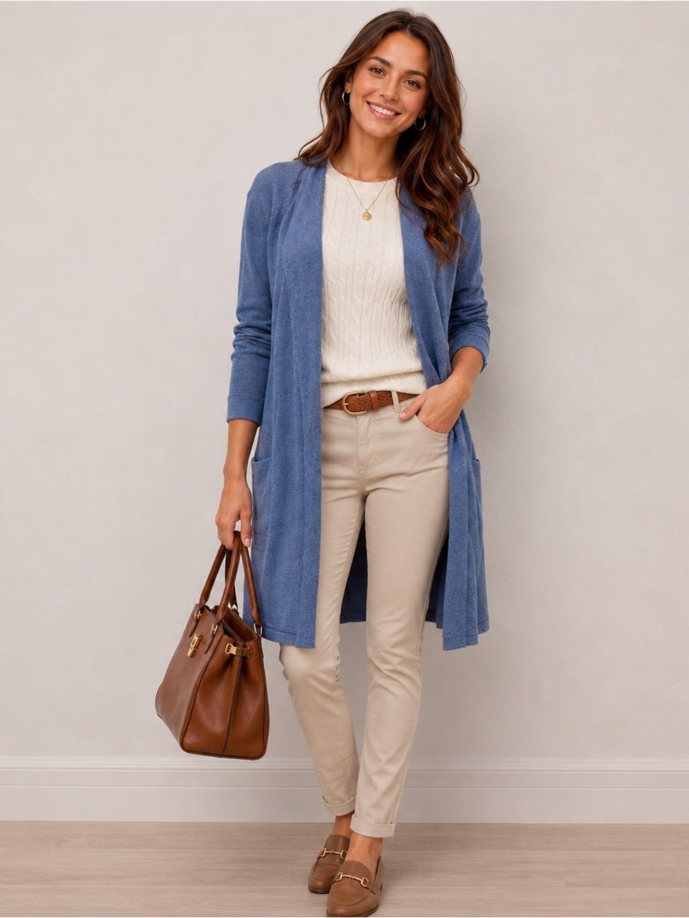 J. Crew Open Front Duster Cardigan M Linen Patch Pockets Preppy New England Chic